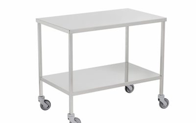 Table à instruments inox 2 plateaux